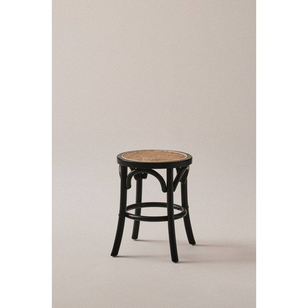 Scaun tip taburet negru din ratan Koster – Jotex-image-1