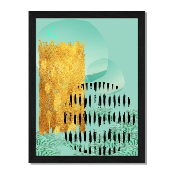 Tablou înrămat Liv Corday Scandi Abstract Gold, 30 x 40 cm