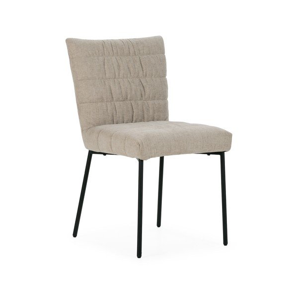 Scaune de dining bej 2 buc. tapițate Naomi – MOME