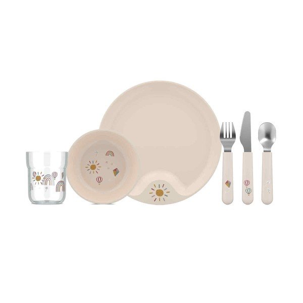 Set de veselă pentru copii 6 buc. din plastic Sunshine & Rainbow – Mepal