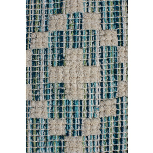 Covor din bumbac Flair Rugs Leela, 60 x 200 cm, bej - albastru-image-2