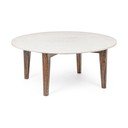Măsuță de cafea albă/în culoare naturală rotundă cu blat din marmură ø 75 cm Sylvester – Bizzotto
