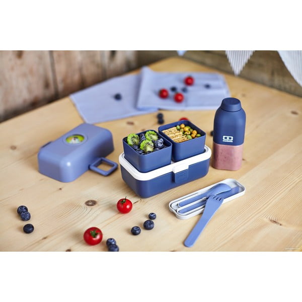 Set 3 tacâmuri pentru călătorie Monbento Pocket, albastru-image-4