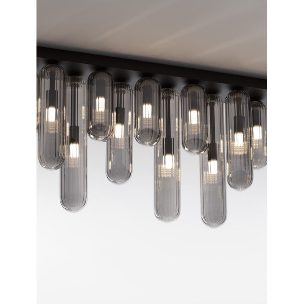 Plafonieră gri din sticlă cu abajur din sticlă 10x72 cm Gustave – Nova Luce-image-4