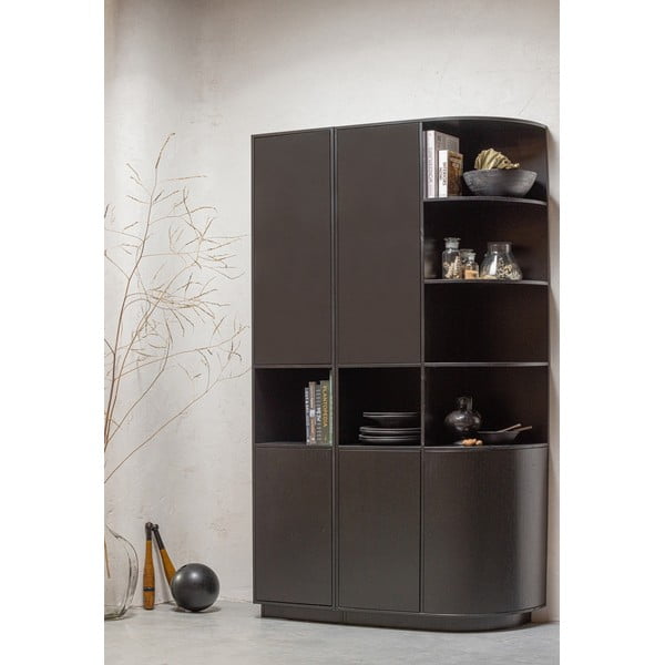 Bibliotecă modulară neagră din lemn masiv de pin 200x210 cm Finca – WOOOD-image-4