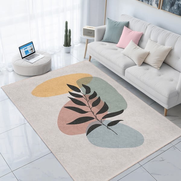 Covor tip traversă crem lavabil 80x200 cm Illustrated Autumn – Mila Home-image-3