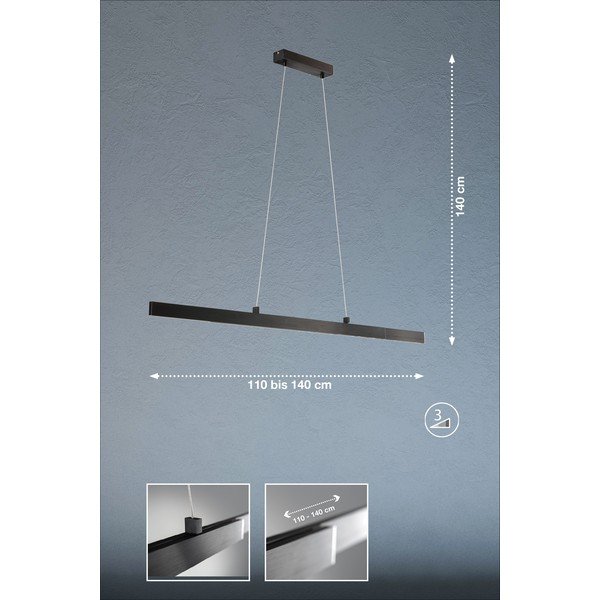 Lustră neagră LED cu intensitate reglabilă Orell – Fischer & Honsel-image-3
