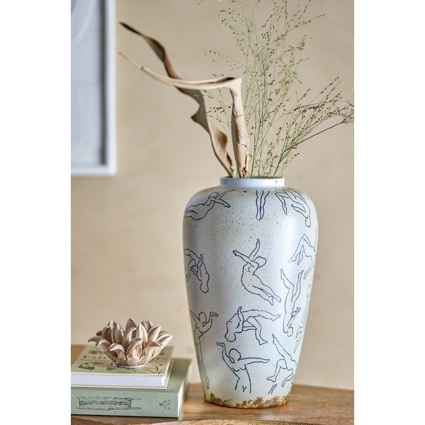 Vază crem din gresie (înălțime 34 cm) Adah – Bloomingville-image-1