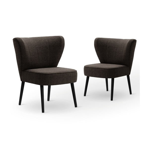Set 2 scaune cu picioare negre My Pop Design Adami, maro