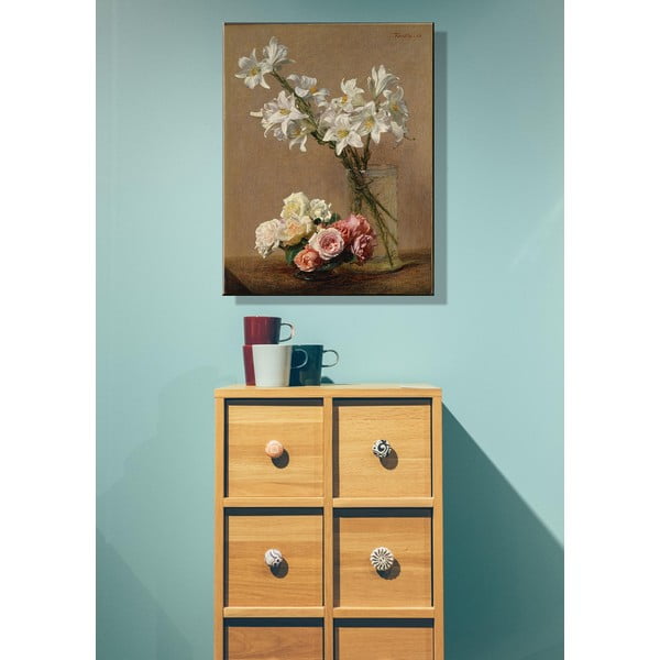 Reproducere tablou Henri Fantin-Latour - Roses and Lilies, 45 x 60 cm-image-1