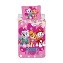 Lenjerie de pat pentru copii roz din bumbac pentru pat de o persoană 140x200 cm Paw Patrol "Heroic" – Jerry Fabrics