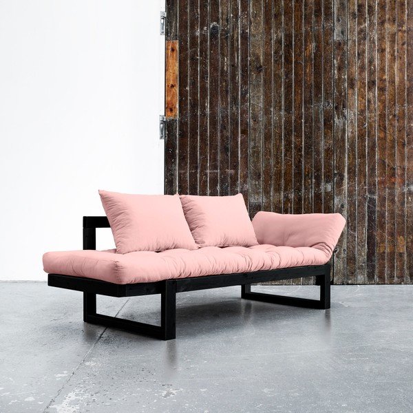 Canapea extensibilă Karup Edge Black/Pink Peonie-image-1