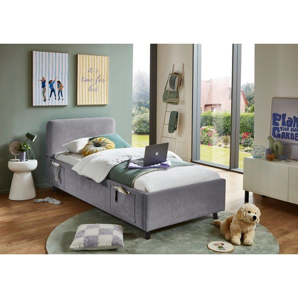 Pat pentru copii  gri fără somieră 90x200 cm Cosy – Meise Möbel-image-1