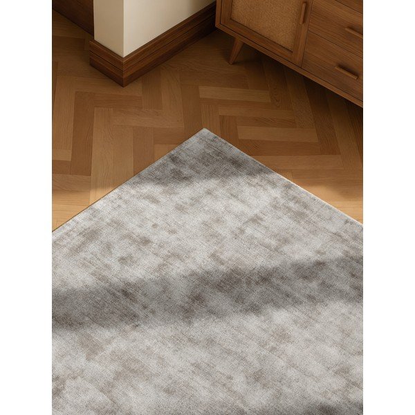 Covor gri țesut manual din viscoză 80x150 cm Noemi – Vikosa-image-3