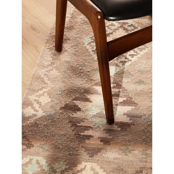 Covor tip traversă albastru deschis-bej reversibil, țesut manual din lână 60x190 cm Kamal Dune – Nouristan-image-3