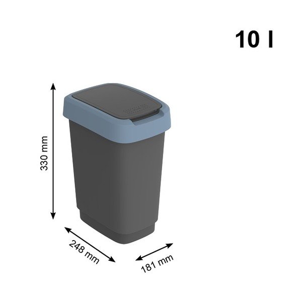 Coș de gunoi din plastic reciclat 10 l Twist - Rotho-image-3