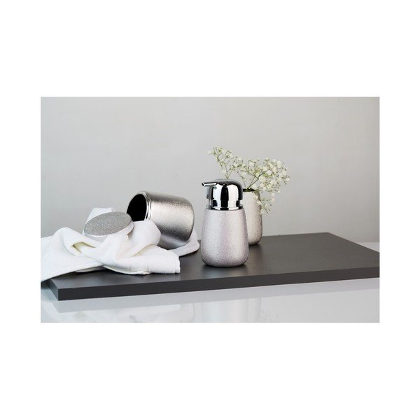 Recipient din ceramică pentru periuțele de dinți Wenko Glimma, argintiu-image-1