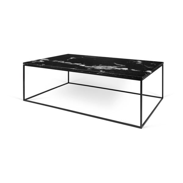 Măsuță TemaHome Gleam din marmură, cu picioare negre, 120 x 75 cm, negru-image-1