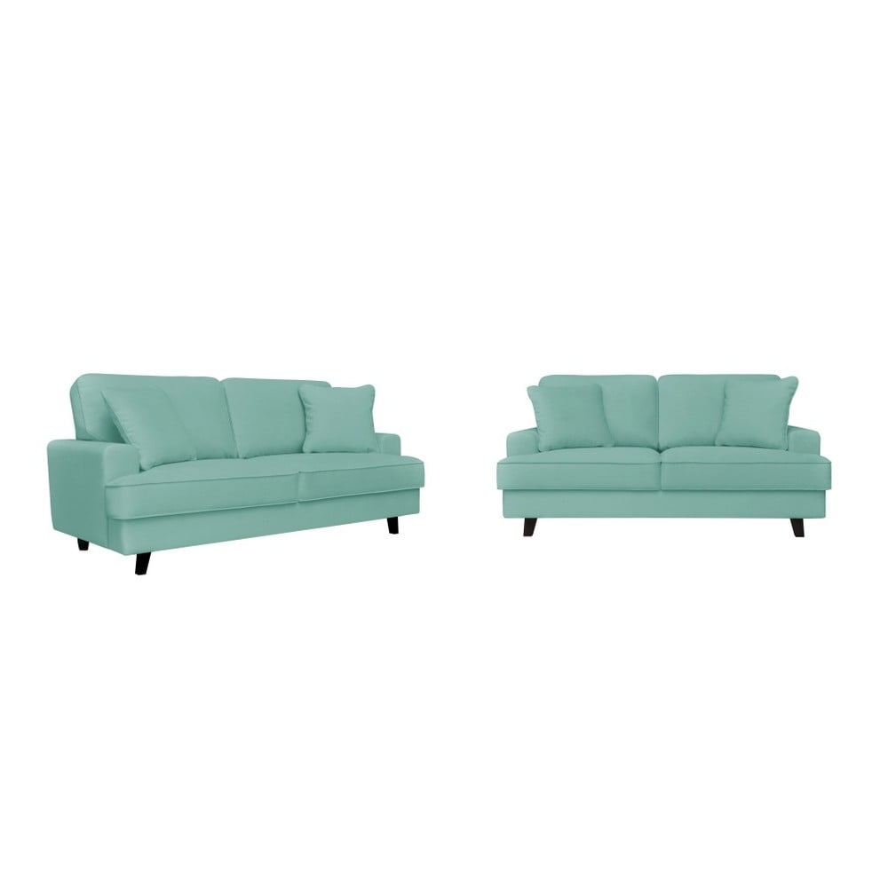 Set 2 canapele, cu 2 și cu 3 locuri, Cosmopolitan design Berlin, verde mentol