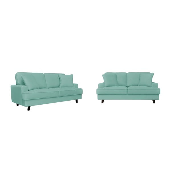 Set 2 canapele, cu 2 și cu 3 locuri, Cosmopolitan design Berlin, verde mentol