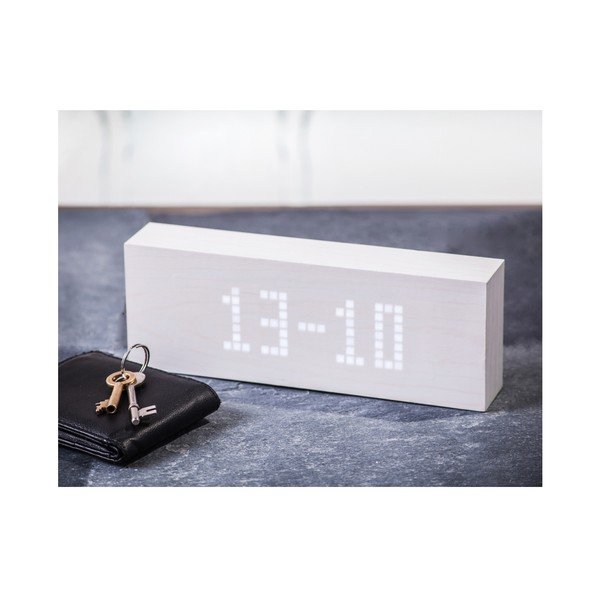 Ceas deșteptător cu LED Gingko Message Click Clock, alb-image-4