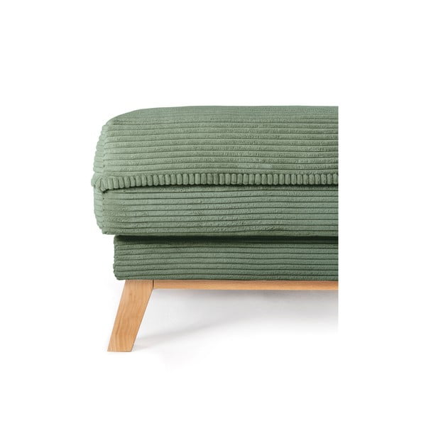 Taburet verde deschis cu tapițerie din catifea reiată Tori – Bonami Selection-image-3