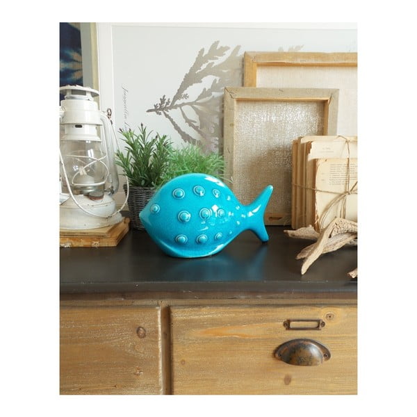 Decorațiune din ceramică Orchidea Milano Fish, turcoaz