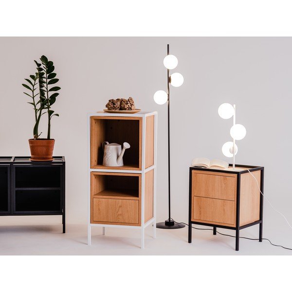 Bibliotecă albă în decor stejar 45x102 cm Skap - CustomForm-image-3