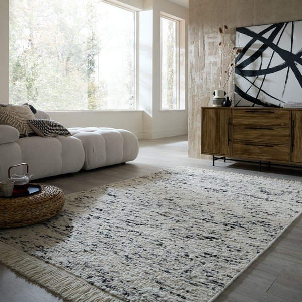 Covor gri/fildeș țesut manual din lână 160x230 cm Ellsa  – Flair Rugs-image-1