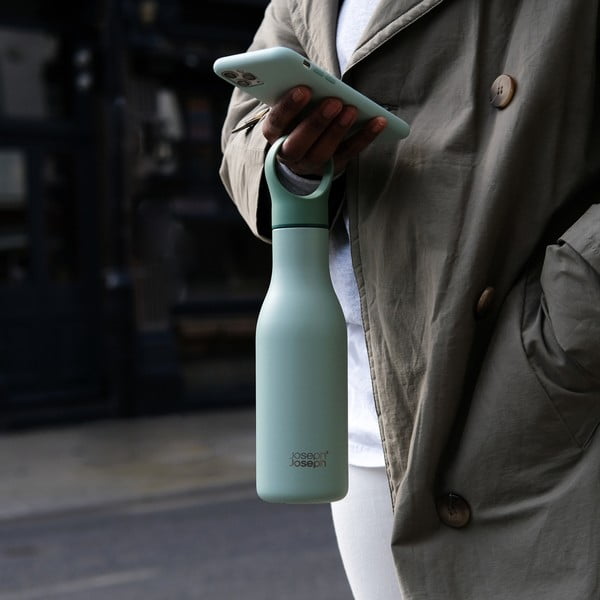 Sticlă verde-mentă de călătorie din oțel inoxidabil 500 ml Loop – Joseph Joseph-image-2