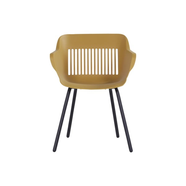Scaune de grădină galben-ocru 2 buc. din plastic Jill Rondo – Hartman-image-2