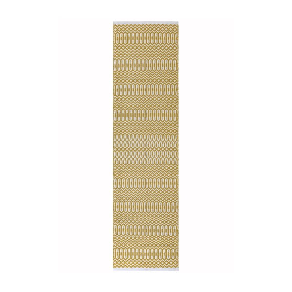Traversă Asiatic Carpets Halsey, 66 x 240 cm, alb-galben