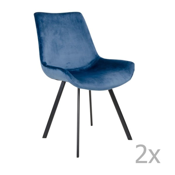 Set 2 scaune dining House Nordic Drammen, albastru