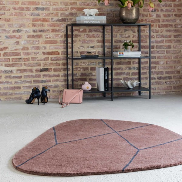 Covor roz din lână 120x154 cm Shape – Mette Ditmer Denmark-image-1