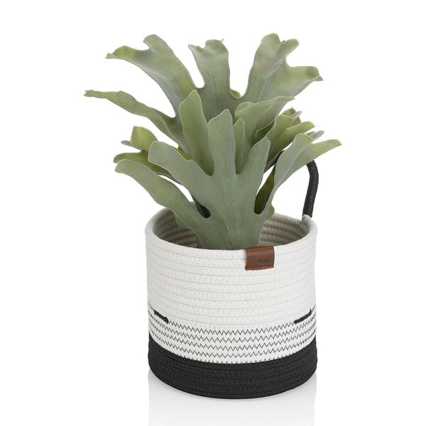 Coș depozitare Kela Hedda, ø 20 cm, negru-alb-image-1