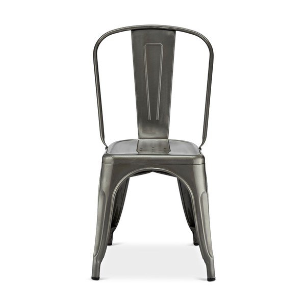 Scaune de dining gri-deschis 2 buc. din metal Korona – Furnhouse-image-1