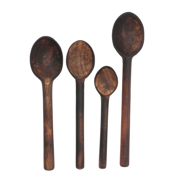Set 4 linguri din lemn de mango  J-Line Spoons