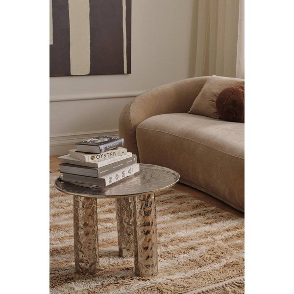 Măsuță de cafea argintie rotundă din aluminiu ø 60 cm Art – Ellos Home-image-1
