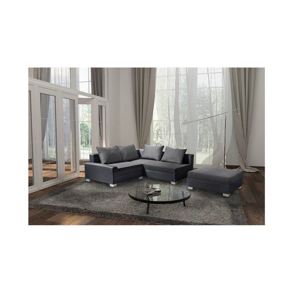 Colțar cu pat pe partea dreaptă Interieur De Famille Paris Aventure, gri antracit-image-4