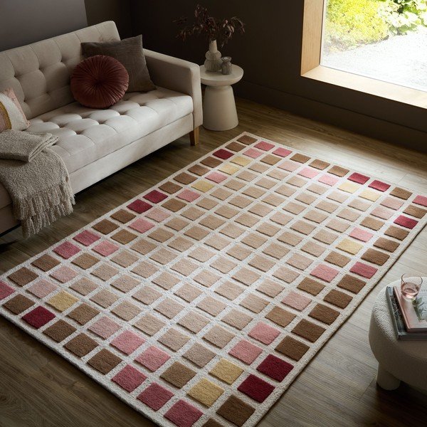 Covor roz țesut manual din lână 200x290 cm Renga Wool – Flair Rugs-image-1