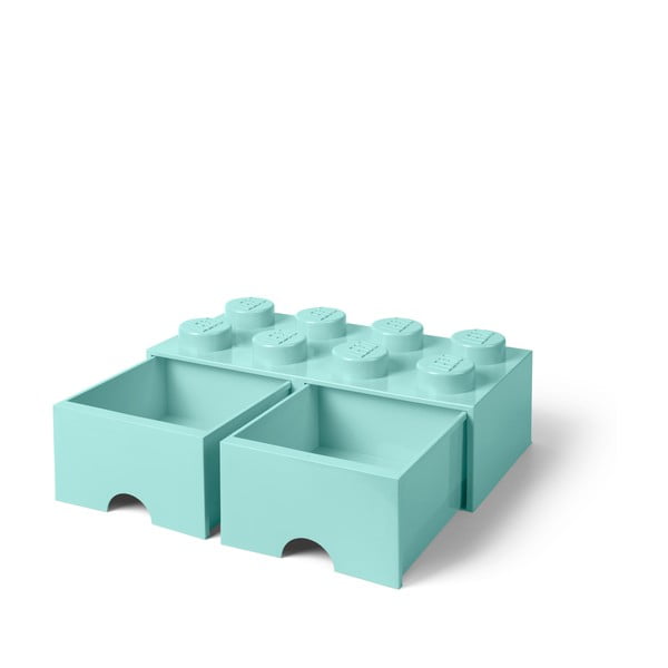 Cutie depozitare cu 2 sertare LEGO®, verde mentă-image-3