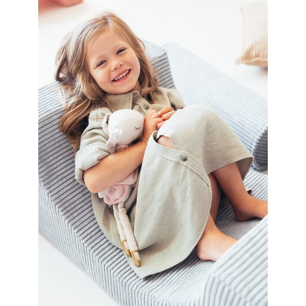 Teren de joacă din spumă verde mentă 3 buc. din catifea reiată înălțime 37 cm 75x49 cm Rainbow Montessori – Wigiwama-image-4