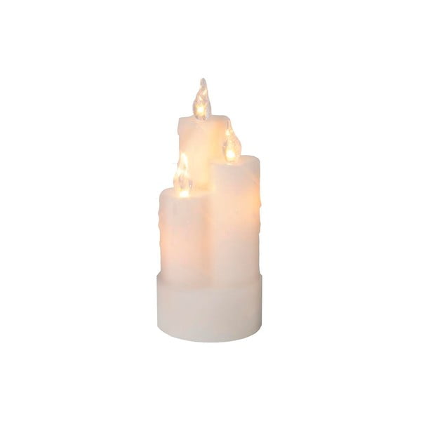 Lumânare albă LED Wax, înălțime 19 cm