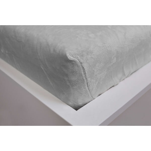 Cearceaf gri din micropluș cu elastic 90x200 cm – Jerry Fabrics