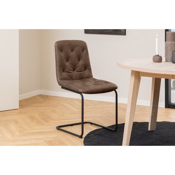 Scaune de dining maro 2 buc. din imitație de piele Kira – Actona-image-1