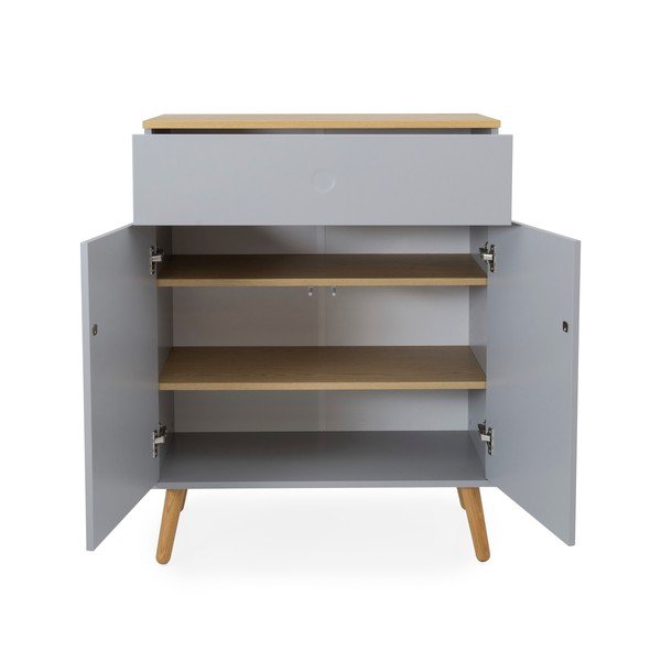 Dulap cu detalii în decor de stejar Tenzo Dot, lățime 79 cm, gri-image-2