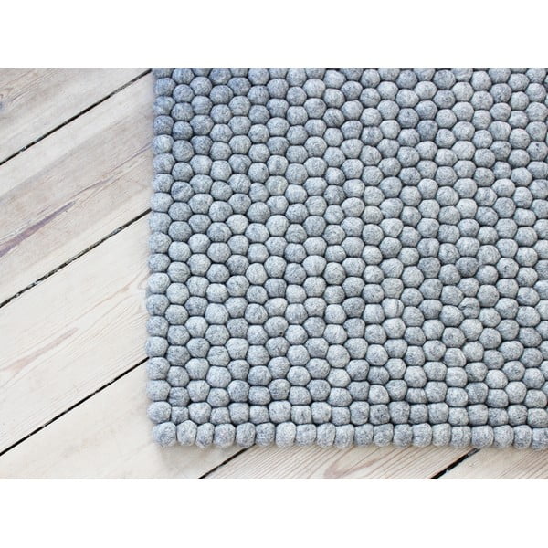 Covor cu bile din lână Wooldot Ball Rugs, ⌀ 100 x 150 cm, gri oțel-image-1