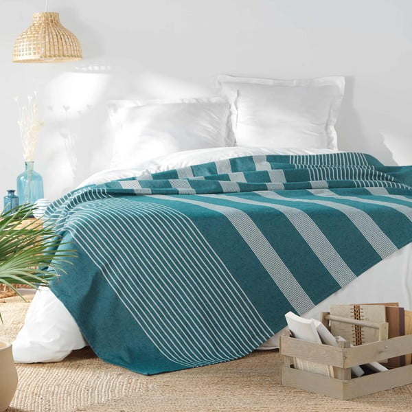 Cuvertură albastră 220x240 cm Adele – douceur d'intérieur-image-1