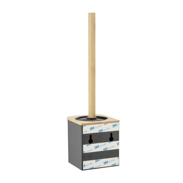 Perie de WC neagră autoadezivă din bambus Bambusa – Wenko-image-2