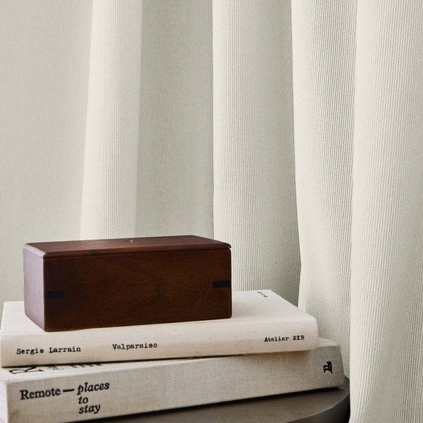 Draperie bej termoizolantă din catifea reiată 140x260 cm Madison – douceur d'intérieur-image-4